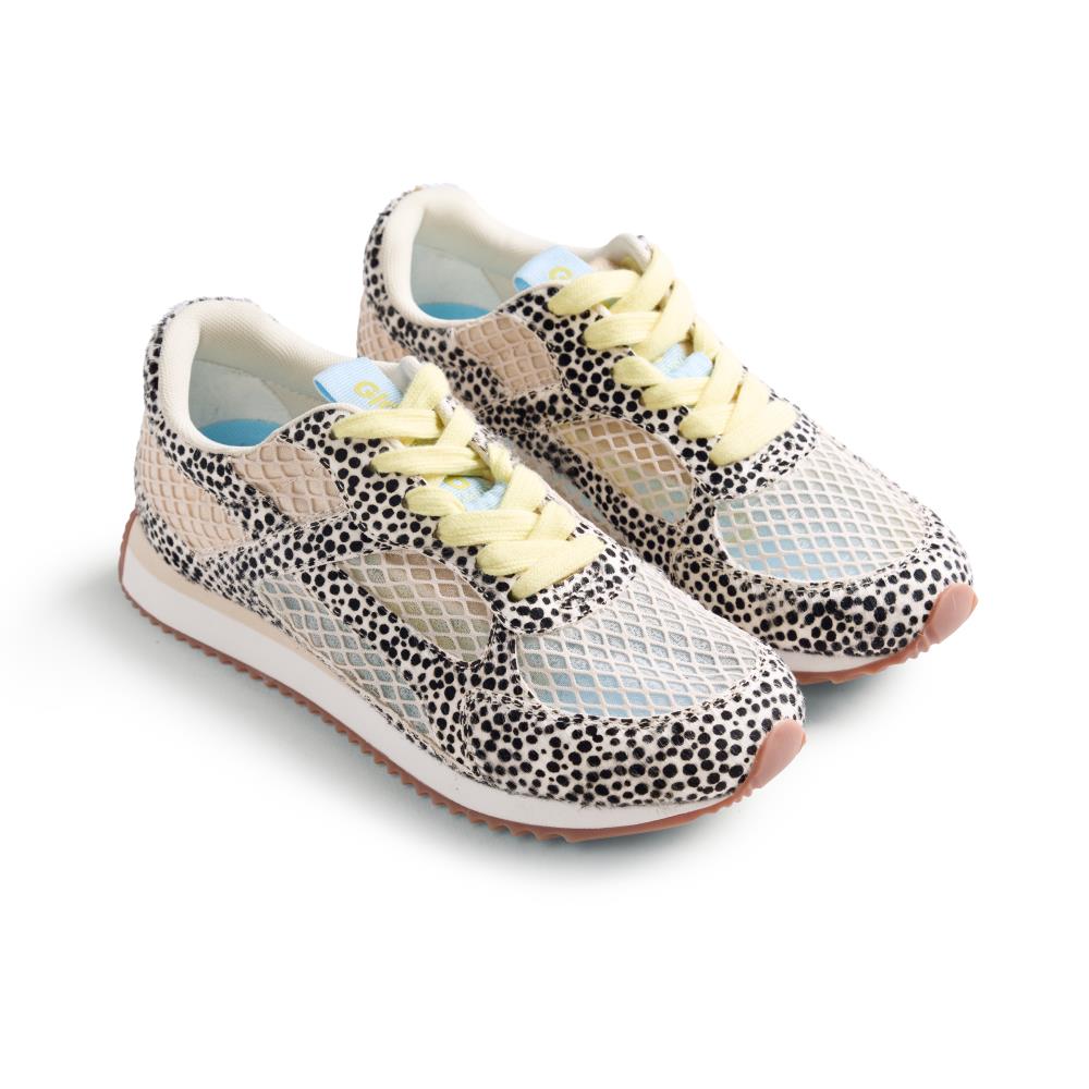 Zapatillas de mujer en piel y rejilla estampado animal
